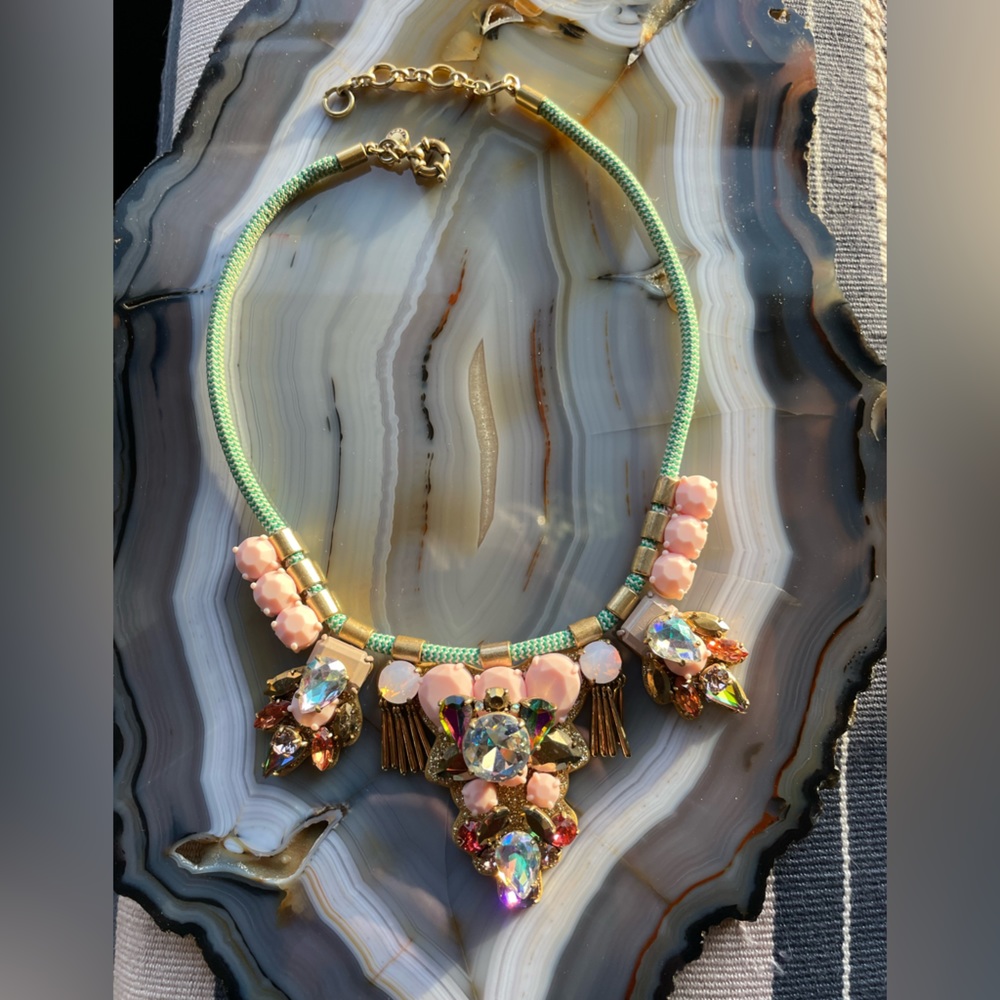 **RARE** J. Crew Dragonfly Brûlée Crystal Cluster Statement Necklace